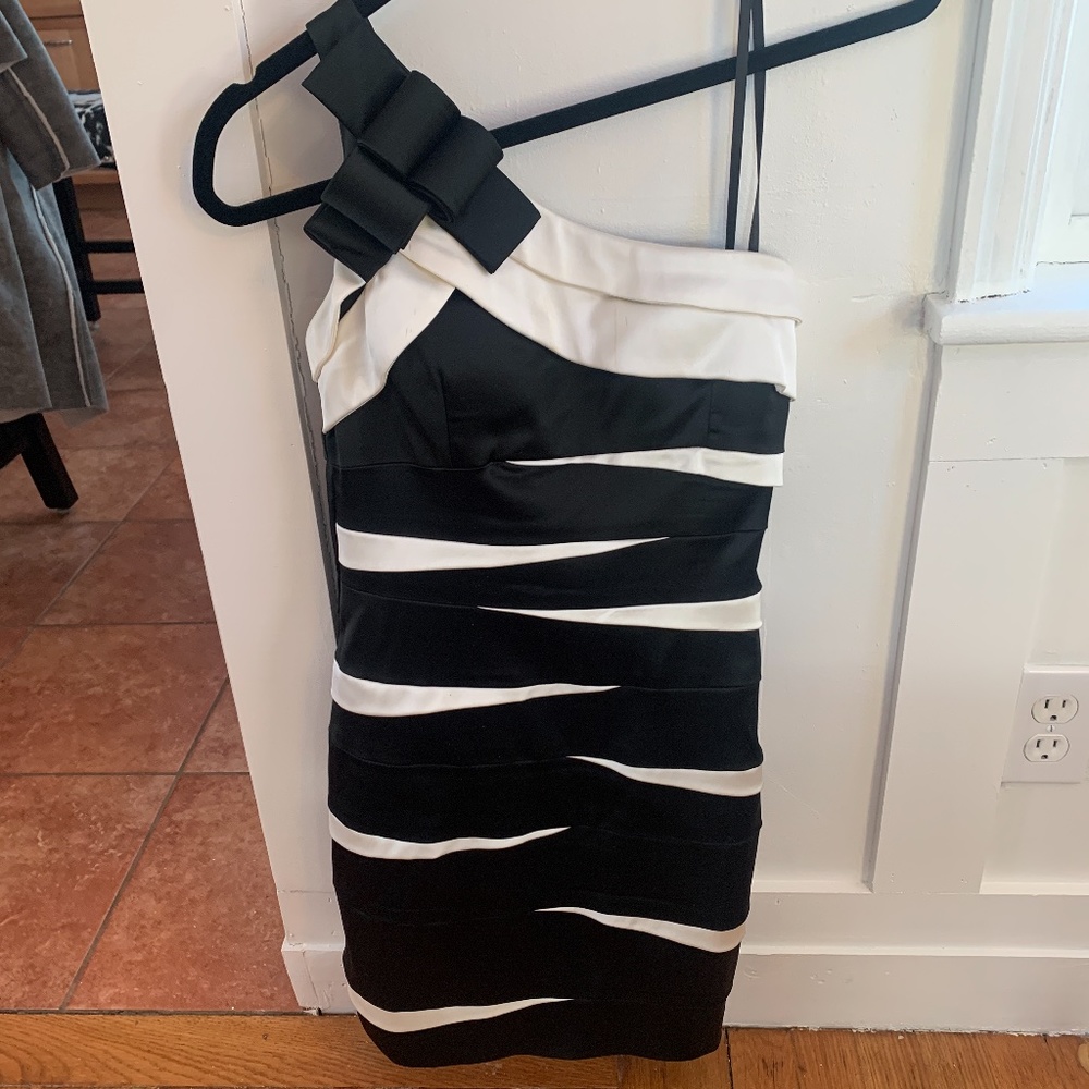 One shoulder evening dress